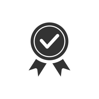 Beyaz üzerine izole edilmiş kaliteli premium simge vektör çizimi. Onay denetimi siyah işareti.