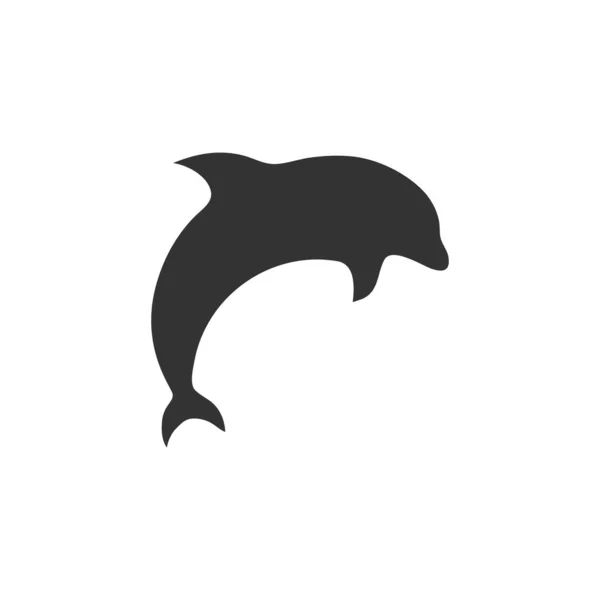 Delphin Silhouette Ikone Animal Shape Vector Illustration Isoliert Auf Weiß — Stockvektor