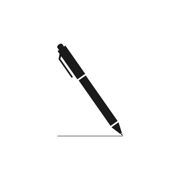 Pen Teken Pictogram Vector Illustratie Geïsoleerd Wit Schrijf Maar Pen — Stockvector