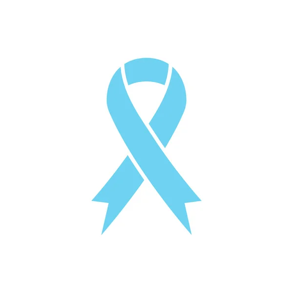Blue Awareness Ribbon Icon Weltprostatakrebs Tag Vektor Illustration Isoliert — Stockvektor