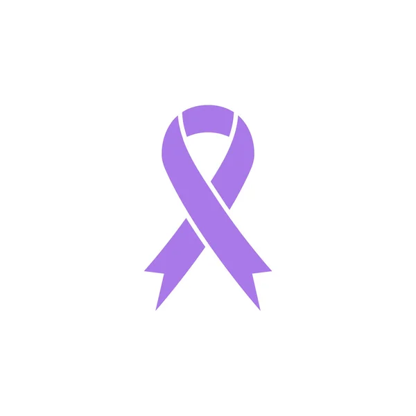 Purple Awareness Ribbon Icon World Alzheimer Day Concept World Lupus — Stock Vector