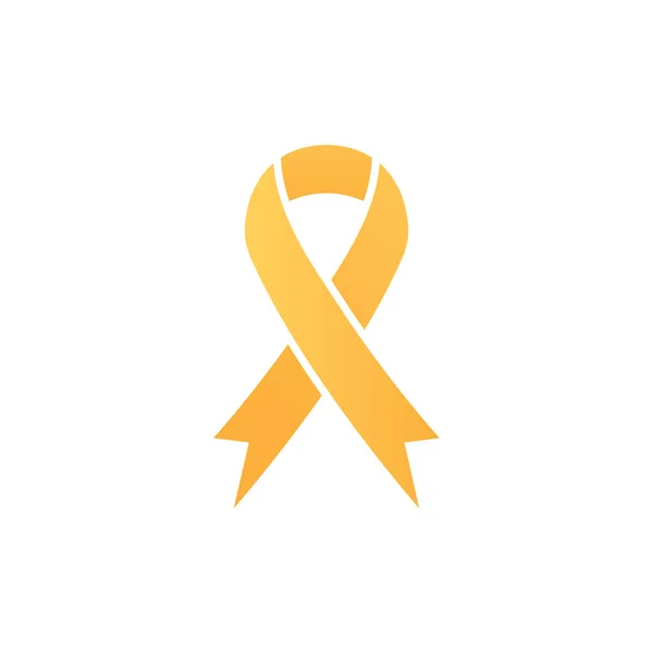 オレンジのリボンアイコン 白血病 動物のAbusのシンボル 腎臓がん協会の看板 白いベクトル図 慢性閉塞性肺疾患の概念 — ストックベクタ