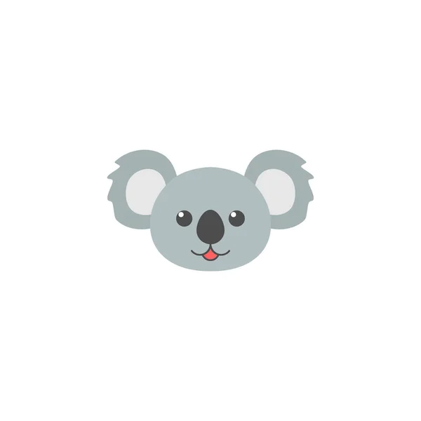 コアラ絵文字頭 動物のかわいい感情の顔 白地に独立したベクトル図 — ストックベクタ