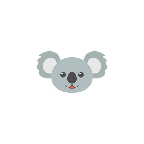 Koala Emoji Głowa Zwierzęca Buźka Ilustracja Wektora Izolowana Białym — Wektor stockowy