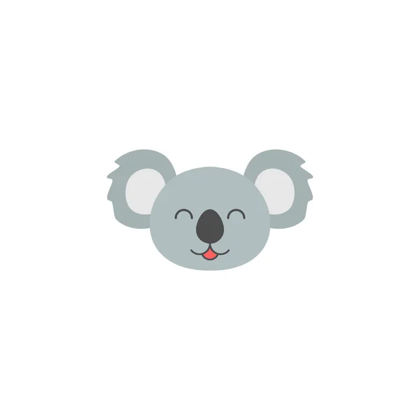 Koala Emoji Kafası Hayvani Sevimli Duygusal Yüz Vektör Illüstrasyonu Beyazda — Stok Vektör