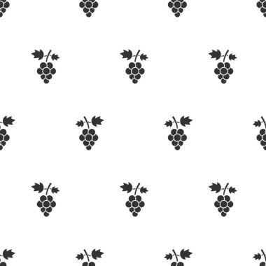 Üzümsüz siyah desenli vektör beyaz arka plan. Basit meyve silueti çizimi. Taze sağlıklı gıda konsepti.