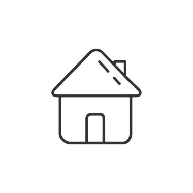 Beyaz arka planda ev çizgisi simgesi izole edildi. Vektör illüstrasyonu.