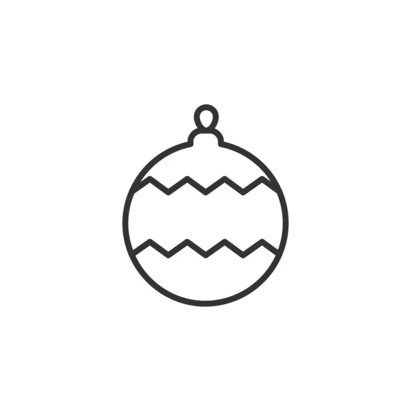 ボールラインのアイコン 白い背景に隔離されたクリスマスの線形おもちゃのシンボル — ストックベクタ