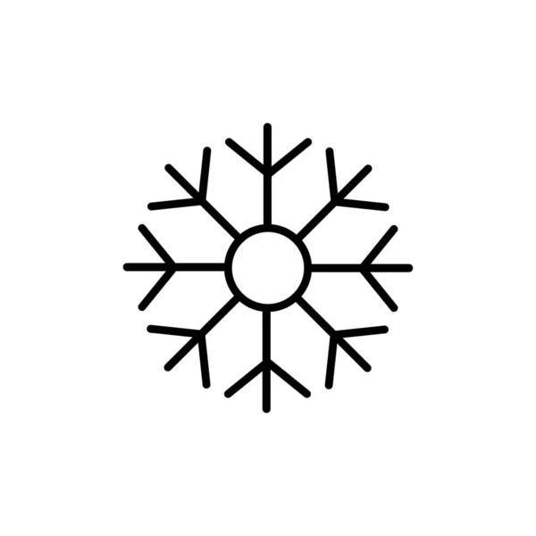 Sneeuwvlok Lijn Icoon Vector Illustratie Geïsoleerd Witte Achtergrond — Stockvector