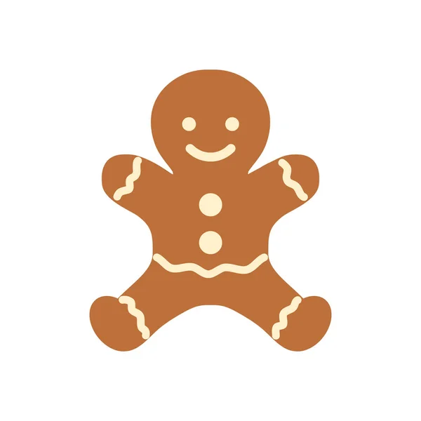 Jolie Forme Biscuit Chocolat Noël Pain Épice Homme Dessin Animé — Image vectorielle