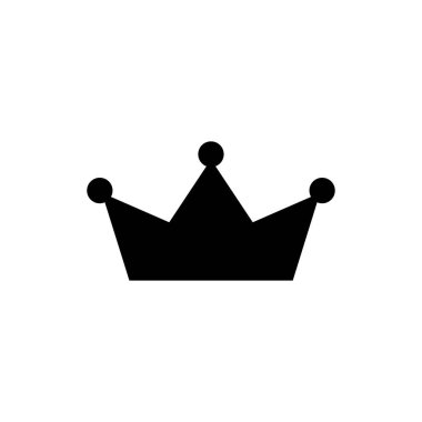 Taç siyah ikon. Beyaz üzerine izole edilmiş vektör zengin ve güç ana hat sembolü