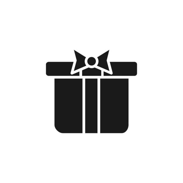 Geschenkbox Symbol Vorliegendes Umrissschild Weihnachten Oder Geburtstag Schwarzes Symbol Vektor — Stockvektor