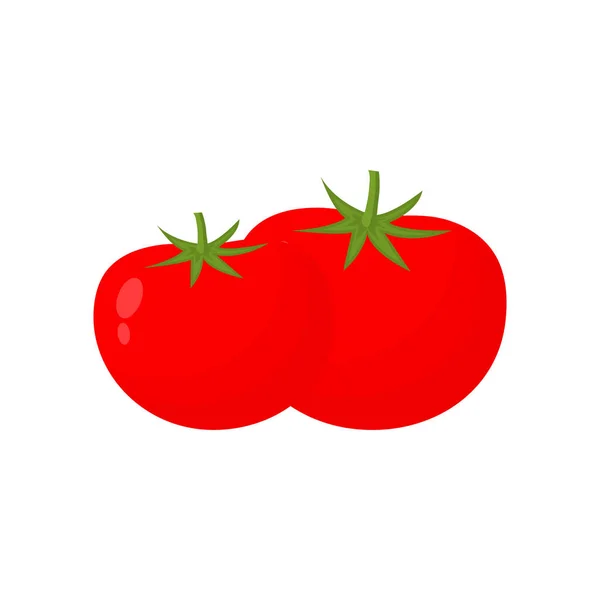 トマトの新鮮な野菜のアイコン 健康食品おいしいシンボル 白で単離されたトマトベクトル — ストックベクタ