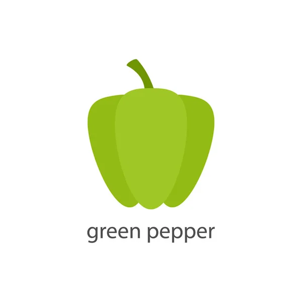 Groene Peper Icoon Gezonde Boerderij Voedsel Concept Verse Paprika Groente — Stockvector