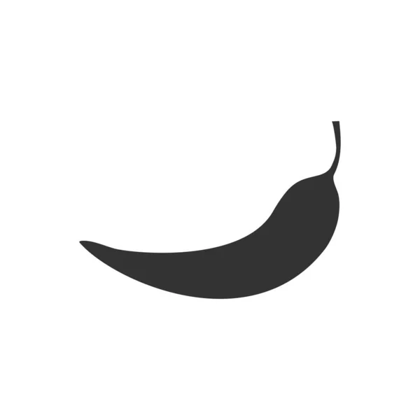 Chili Peper Icoon Gezond Biologisch Voedsel Silhouet Vector Illustratie Geïsoleerd — Stockvector