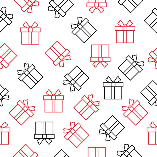 Kerst Naadloos Patroon Met Geschenkdozen Witte Vakantie Vector Illustratie Nieuwjaar — Stockvector