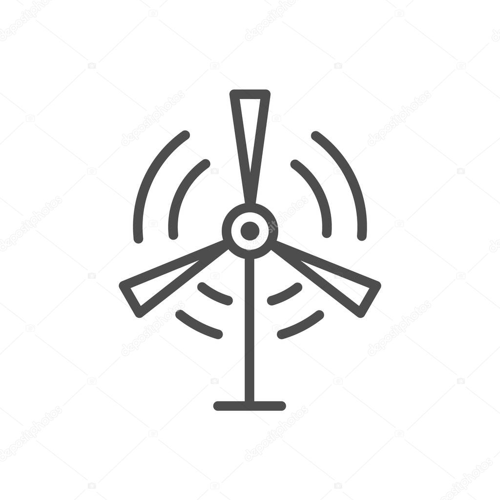 Wind power icon. Wine turbine sign. Windmill symbol vector illustration isolated on white