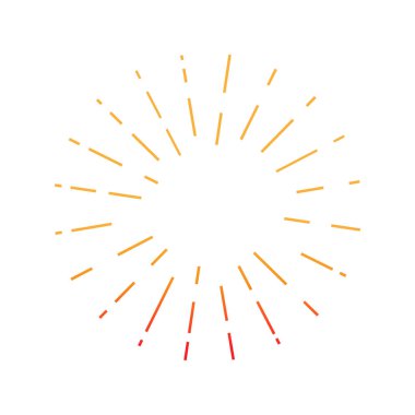 Güneş ışınları sembolü. Güneş ışığı doğrusal simgesi. Renkli vektör çizimi beyaz arkaplanda izole edildi. 