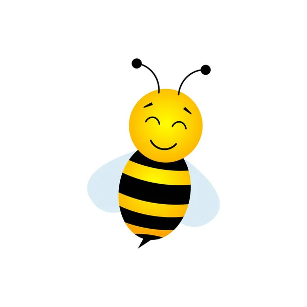 Cartoon Süße Biene Träumen Fliegeninsekt Charakter Glücklich Fliegende Biene Vektor — Stockvektor