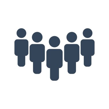 İnsan grubu simgesi. İş takım çalışması vektör illüstrasyonu. Kalabalıktan kaçının..