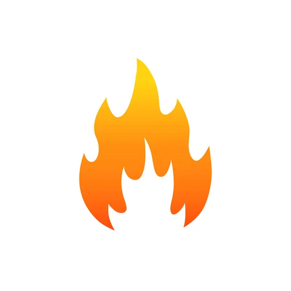 Fire Flame Icon Vector Isolated White Background — Stock Vector