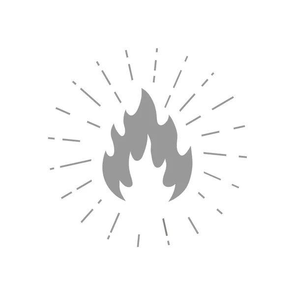 日の出と炎 火でキャンプサイン 休日の自然ベクトルイラスト — ストックベクタ