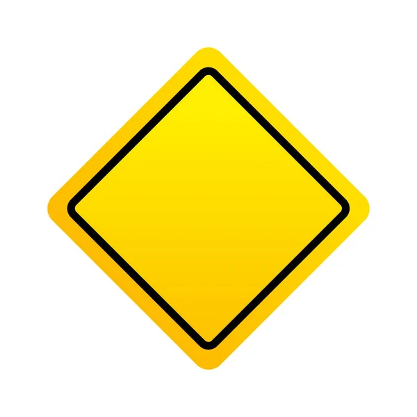 Żółty Znak Drogowy Ikona Bezpieczeństwo Transportu Pusty Symbol Wektor Izolowany — Wektor stockowy