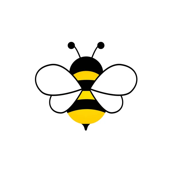 可爱的蜜蜂性格 卡通飞蜂 在白色上隔离的病媒 — 图库矢量图片