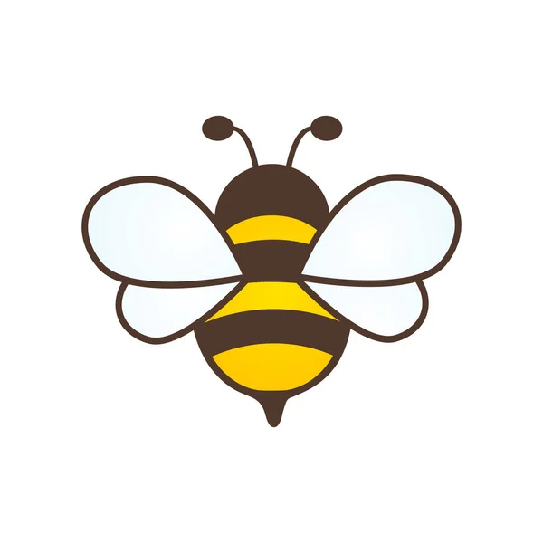 Roztomilý Včelí Charakter Kreslená Létající Včela Vektor Izolovaný Bílém — Stockový vektor