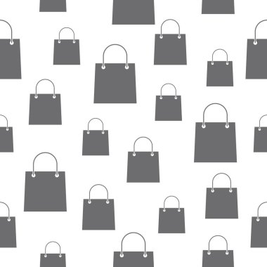 Alışveriş Torbası Kusursuz Şablon. Vektör İllüstrasyonu beyaza izole edildi