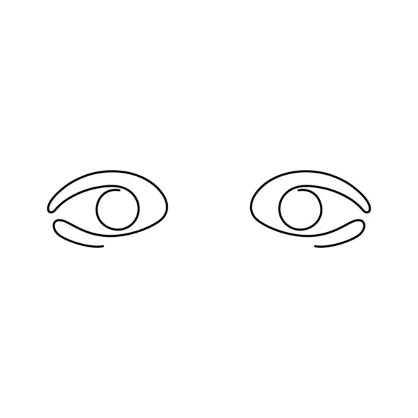 Непрерывный Рисунок Глаз Одной Линии Ручная Рисованная Векторная Иллюстрация Изолированная — стоковый вектор