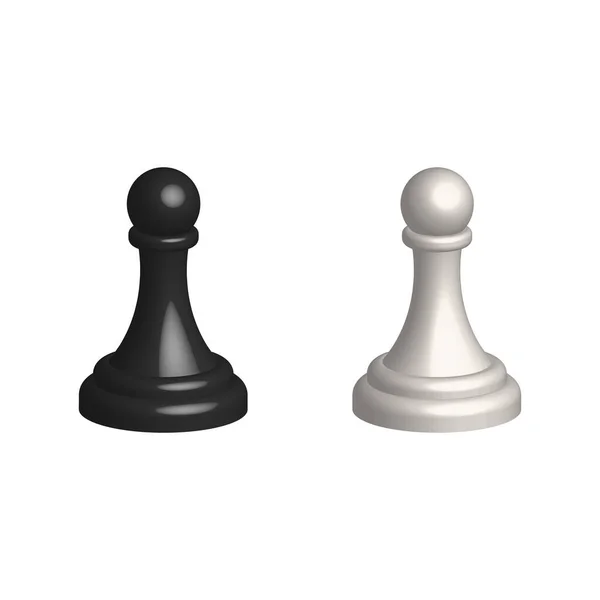 Satranç Taşı Boyutlu Gerçekçi Ikon Akıllı Oyun Unsurları Satranç Piyonu — Stok Vektör