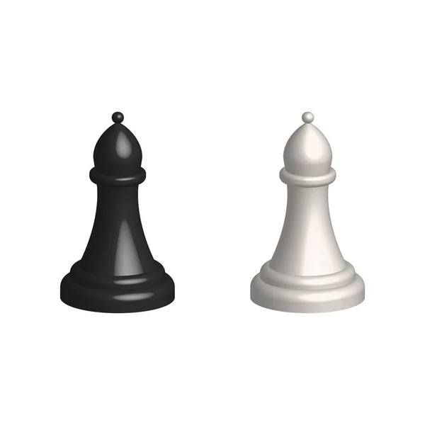 Pièce Échecs Icône Réaliste Éléments Jeu Société Intelligents Chess Bishop — Image vectorielle