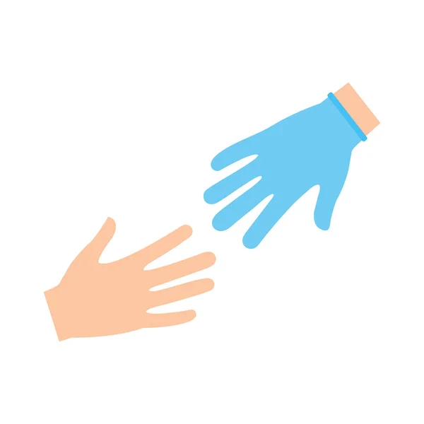 Médico Ajuda Paciente Mãos Simbolizando Uma Equipe Trabalho Equipe Ícone — Vetor de Stock