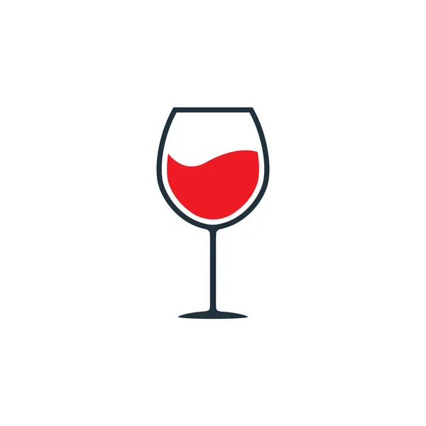 Glass Wine Icon Drink Silhouette Symbol Vector Isolated White — Stock Vector