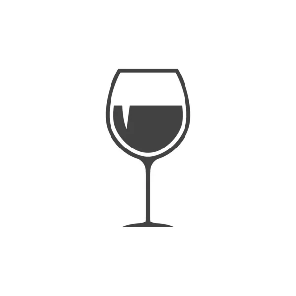 Icona Del Vino Vetro Bevi Simbolo Della Silhouette Vettore Isolato — Vettoriale Stock