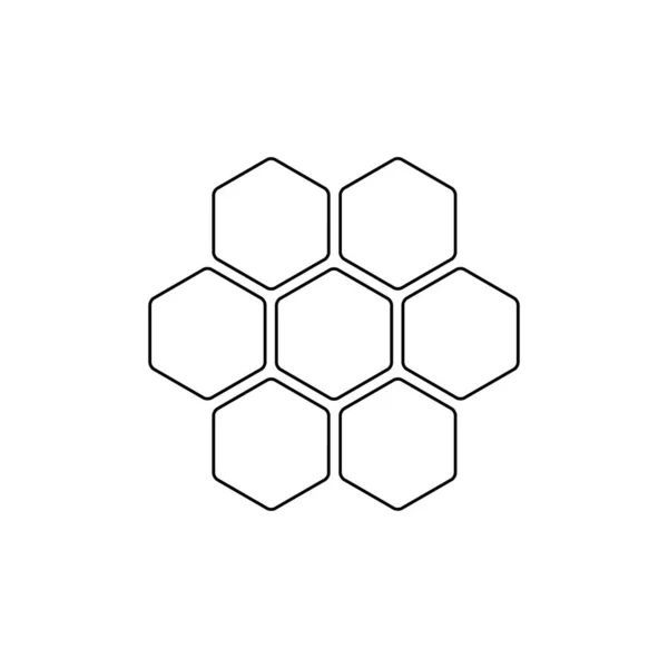 蜂蜜梳子图标 蜂蜜梳线符号 在白色上孤立的向量图 — 图库矢量图片