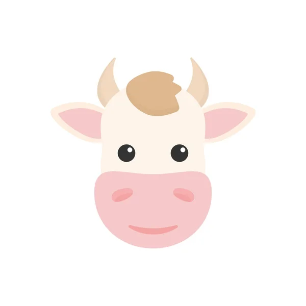 Icono Cabeza Vaca Granja Animal Plano Vector Aislado Sobre Fondo — Archivo Imágenes Vectoriales