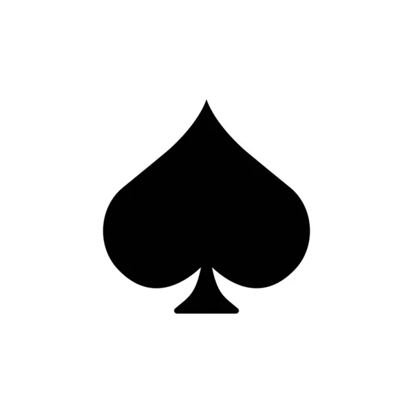 Ikona Pik Symbol Karty Kasyna Znak Pokera Ilustracja Wektora Izolowana — Wektor stockowy