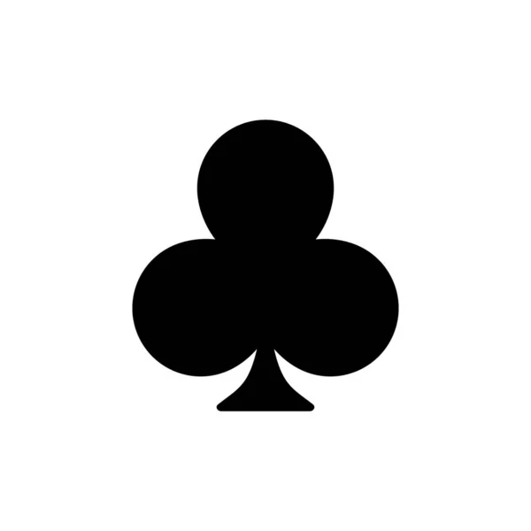 Ikona Klubu Symbol Karty Kasyna Znak Pokera Ilustracja Wektora Izolowana — Wektor stockowy