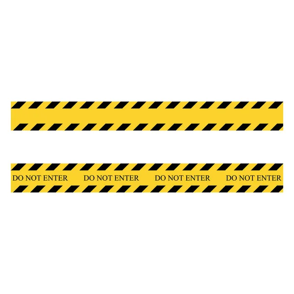 Niet Oversteken Gele Zwarte Strepen Bouw Van Barricade Tape Vector — Stockvector