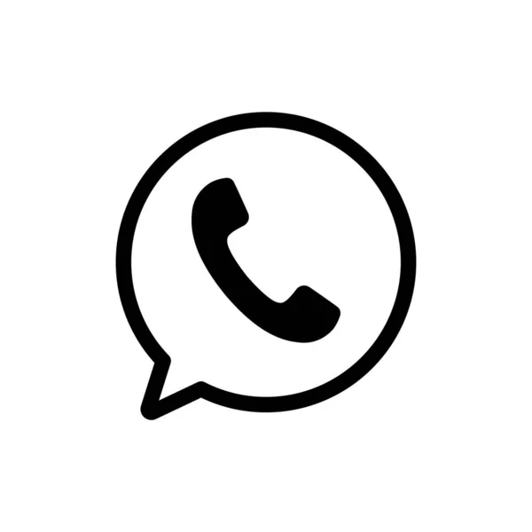 Иконка Телефона Пузыря Черный Контур Чата Телефоном Символ Сообщения Вектор — стоковый вектор