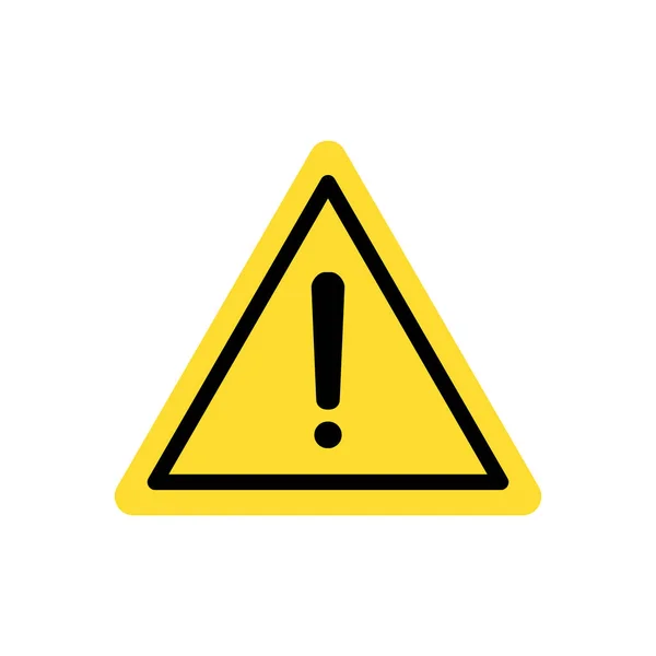Triângulo Amarelo Com Ponto Exclamação Ícone Alerta Aviso Rodoviário Símbolo — Vetor de Stock