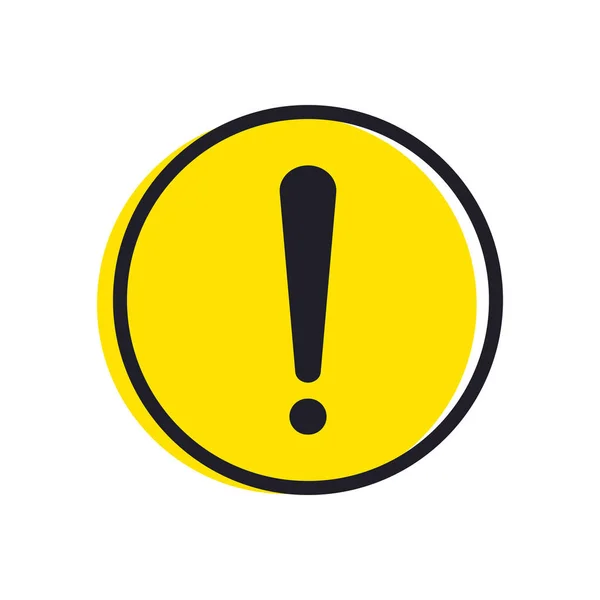 Ícone Exclamação Círculo Amarelo Símbolo Precaução Aviso Perigo Vetor Isolado — Vetor de Stock
