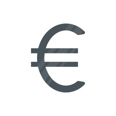  Avrupa ikonu. Kara para sembolü. Avrupa nakit işareti. Vektör çizimi beyazda izole edildi