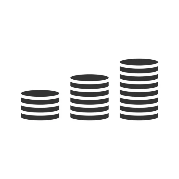 Ikona Zásobníku Mincí Symbol Dolaru Podniky Platí Koncept Vektor Izolovaný — Stockový vektor