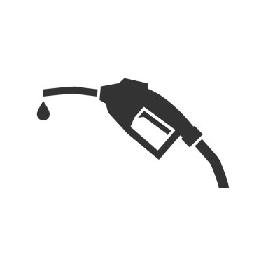 Yakıt hortumu ikonu. Benzin istasyonu sembolü. Vektör beyazda izole edildi