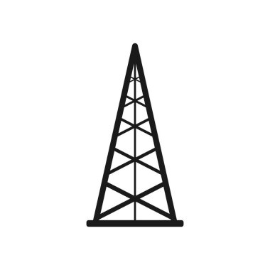  Petrol sondajı ikonu. Pompa levhası. Petrol sondaj kuyularının sembolü. Vektör beyazda izole edildi