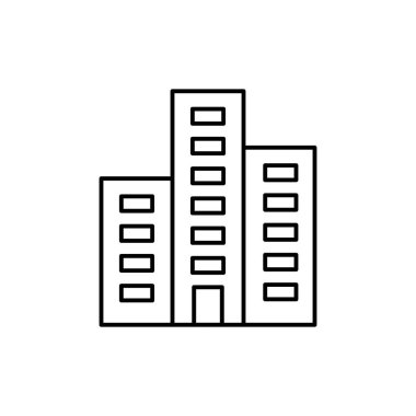  Bina çizgisi simgesi. Evin doğrusal sembolü. Ev çizgisi tabelası. Vektör beyazda izole edildi