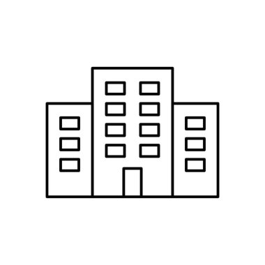  Bina çizgisi simgesi. Evin doğrusal sembolü. Ev çizgisi tabelası. Vektör beyazda izole edildi